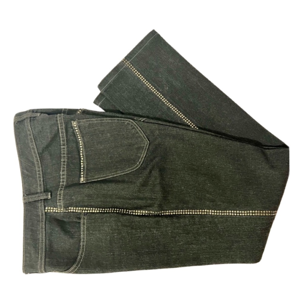 Chico’s Platinum Blk Stone Washed Jean w/leg & pocket embellishment|Size 0.5(6)